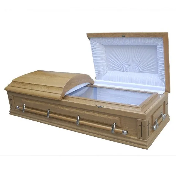 SA02 Hot Selling Mdf Wooden Casket with Glass for South American Market