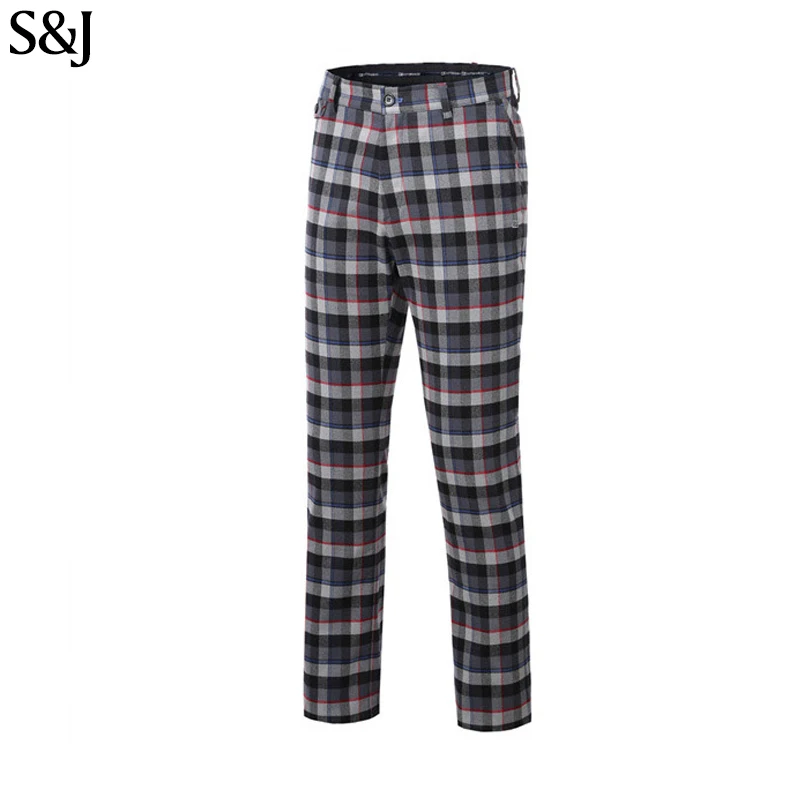 plaid chino pants men