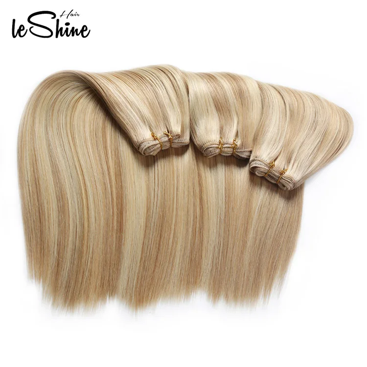 LeShine Wholesale Double Drawn Very Thick End European Blond Human Hair High Quality Blonde LeShine Hair Weft Weave manufacture