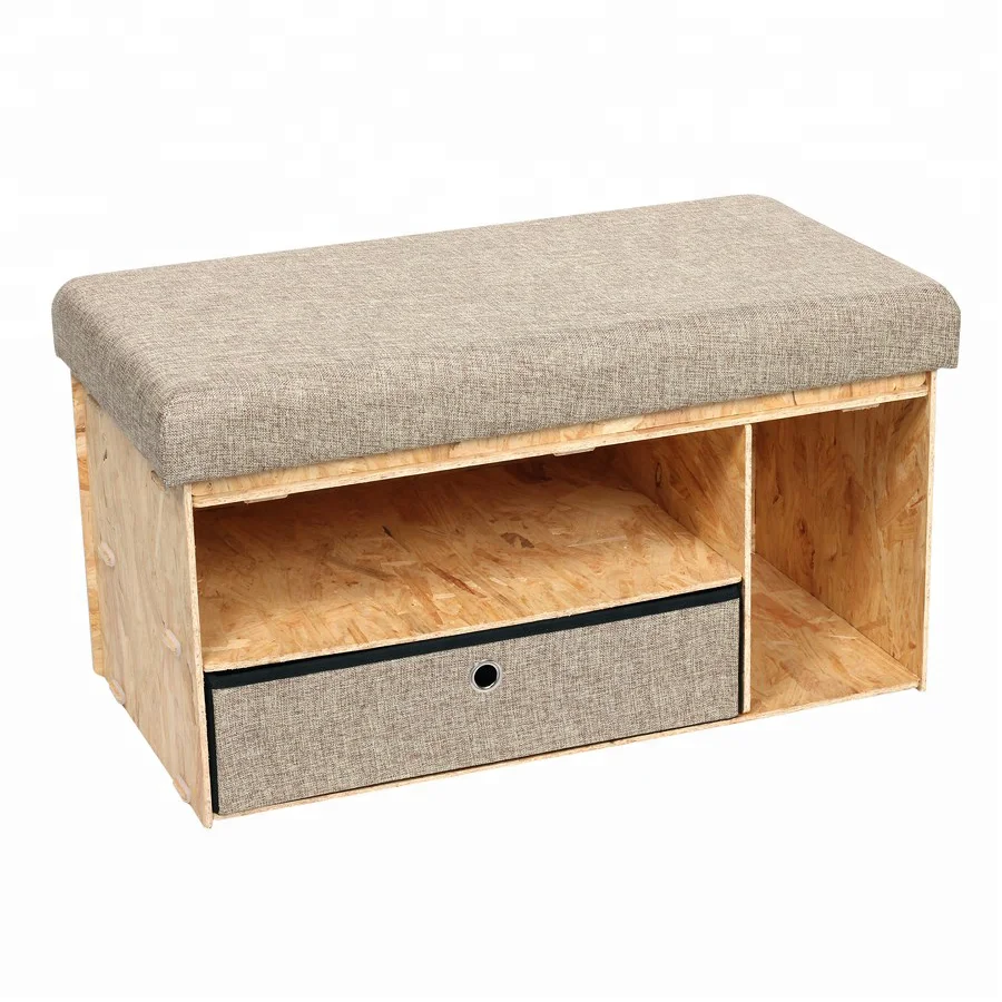 Indoor Wooden Storage Ottoman Bench Seat With Drawer Buy