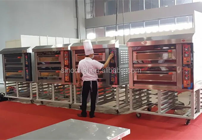 
 Электрическая печь для выпечки с цифровым дисплеем, 3 уровня, 9 лотков  