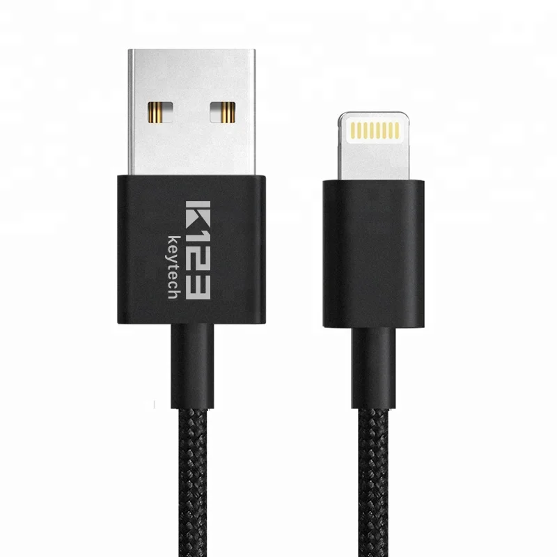 Лучшая продажа MFi 1 м 2.4A нейлоновый Плетеный алюминиевый сплав оболочка для iphone кабель