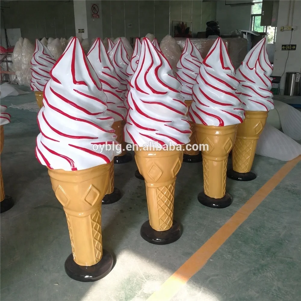 Ice Cream Decoration Shop Furniture Fiberglass Ice Cream Cone Ice Cream Decoration Shop Furniture Fiberglass Ice Cream Cone
