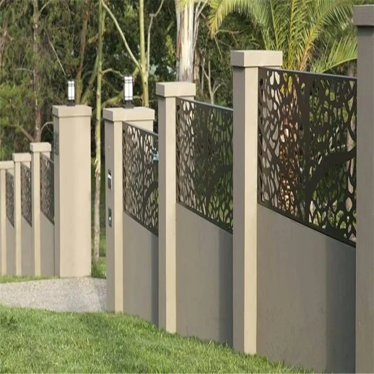 Custom Villa Garden Decorative Laser Cut Aluminum Fence
