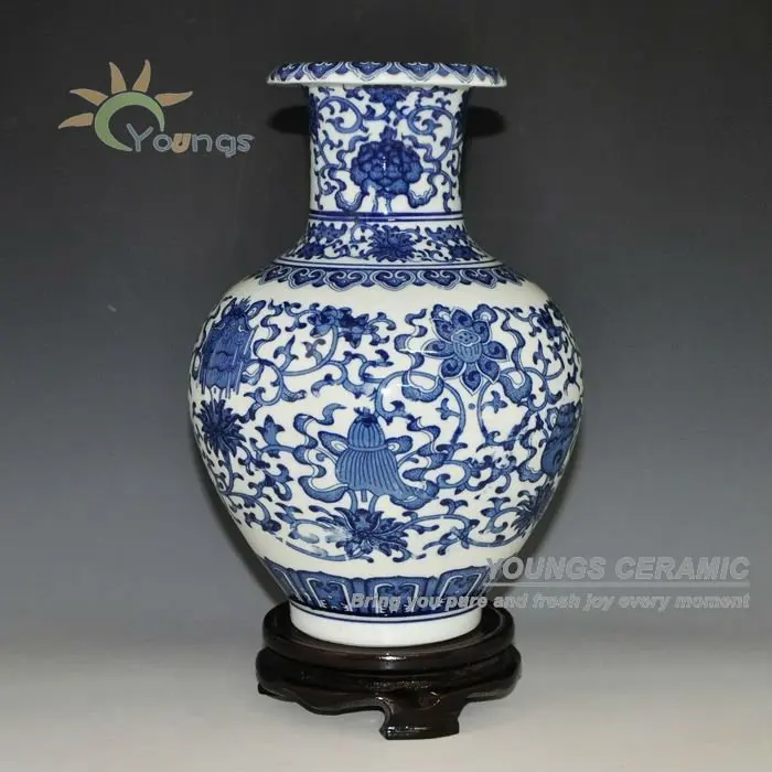装飾的な中国のアンティーク青と白のセラミック磁器の花瓶 - Buy つぼの陶磁器の青く白く、中国の磁器のつぼ青い白、青の白い中国のつぼ Product  on Alibaba.com