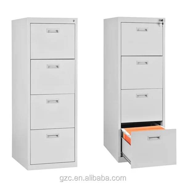 Metal File Cabinet 4 Drawer Locking Vertical Office Furniture Filing Rolling 