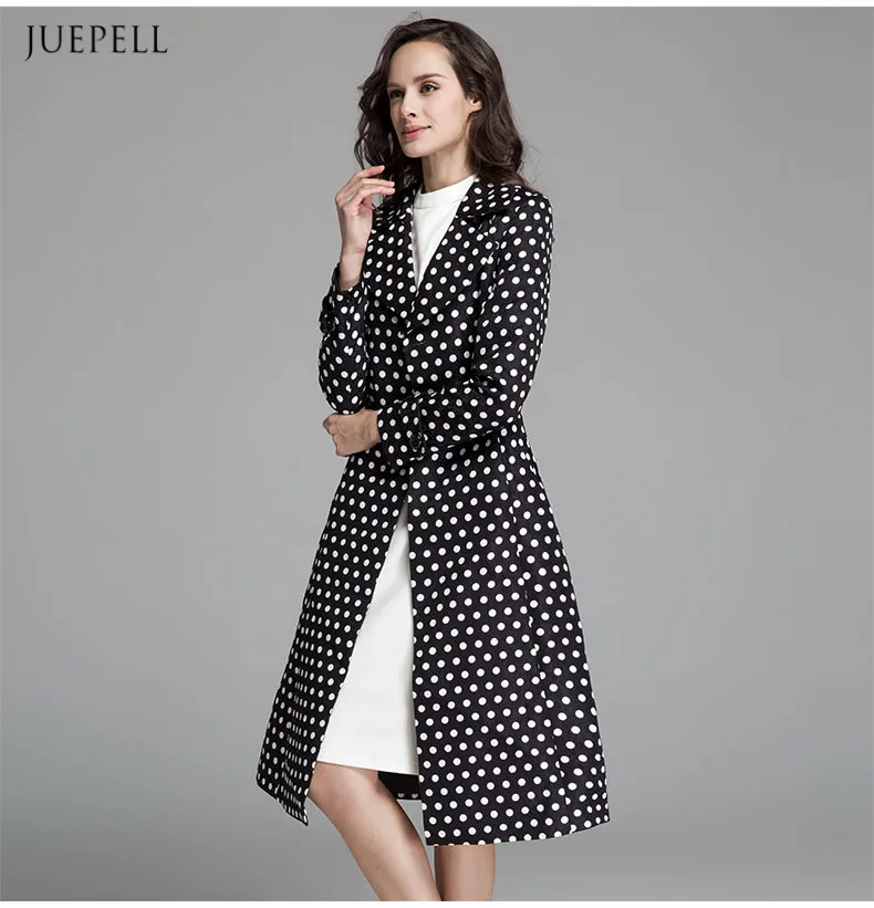 Abrigo Largo Negro Con Estampado De Lunares Para Mujer,Moda  Europea,Invierno - Buy Chaquetas De Mujer,Abrigo De Mujer Negro Con  Estampado De Lunares,Ropa De Mujer Product on Alibaba.com