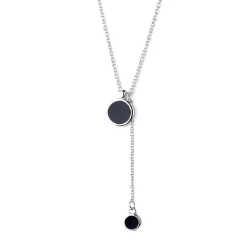 Silver jewelry S925 black beads necklace