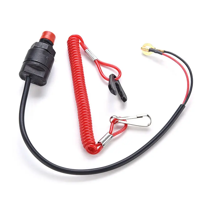 Lanyard Kill Switch Cable Engine Stop Cord Engine Ignition Stop Wire Safety Tether 12V CO For Motor ATV Boat 