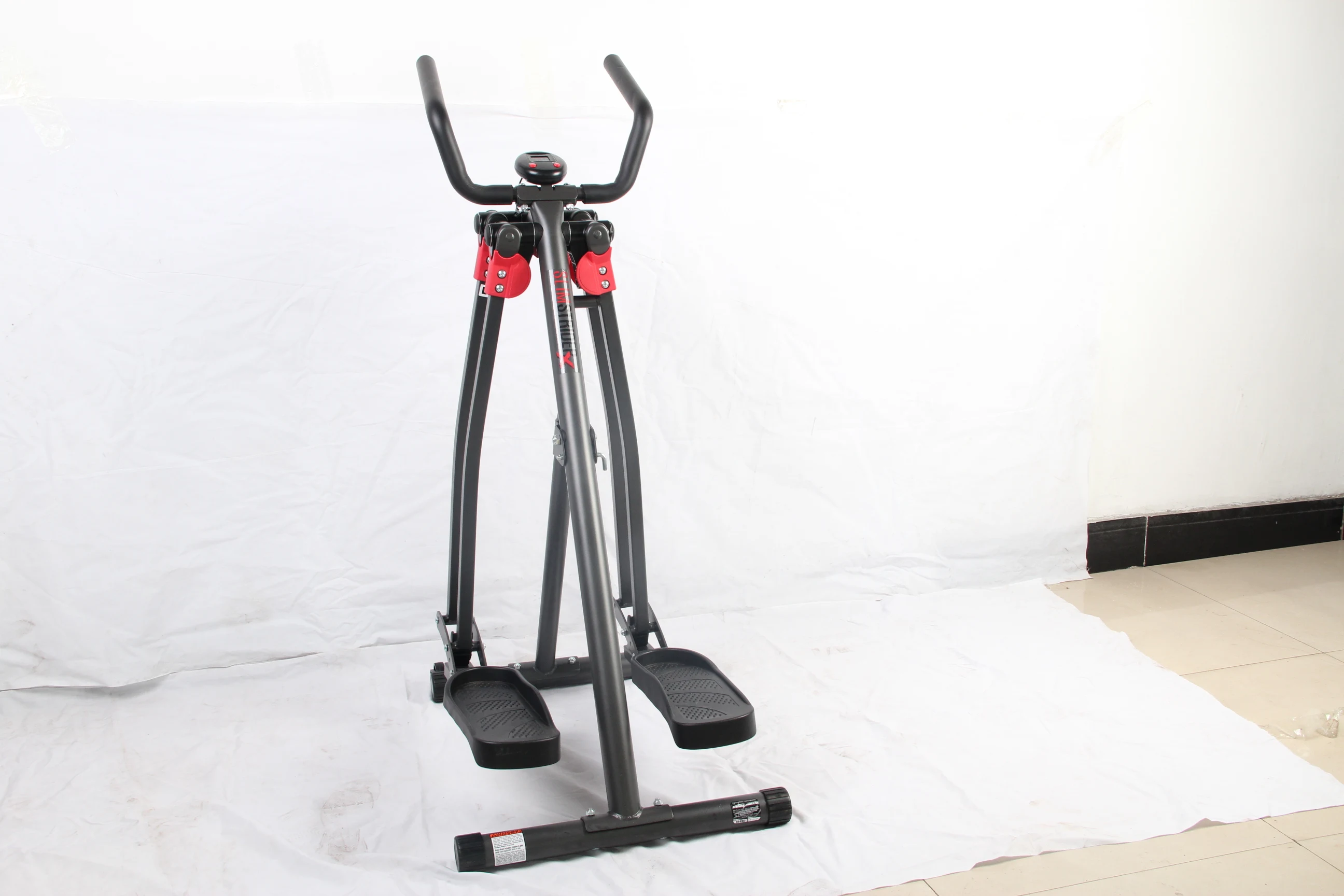 Folding Spacewalk Machine with LCD Monitor for Aerobic Exercise