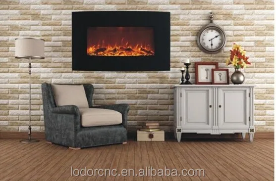 Wall Mounted Electric Fireplace With Artificial Fire Flame