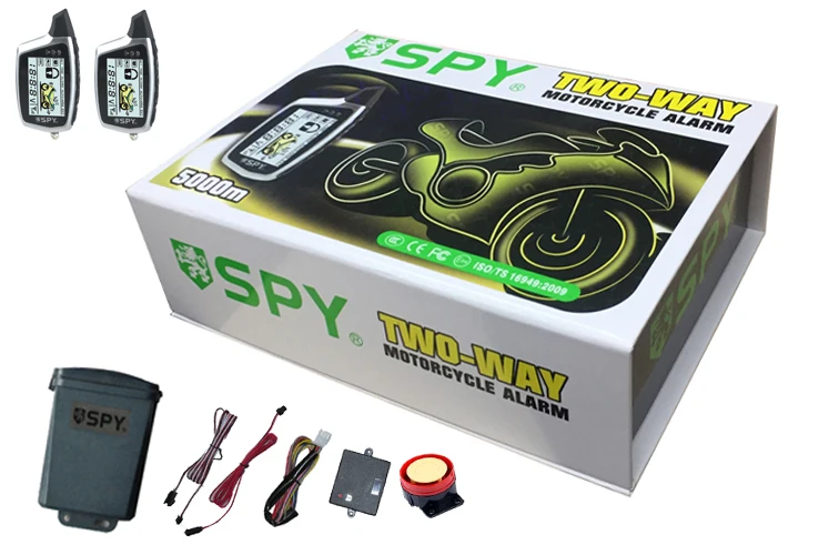 SPY Anti Theft Keyless Remote Engine Starter Motorcycle Alarm 2 Way Car Alarm System Smart Key Moto
