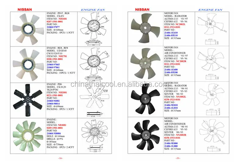 [102-0011] Camping Vehicle Engine Radiator Cooling Blades Nylon Fan ...