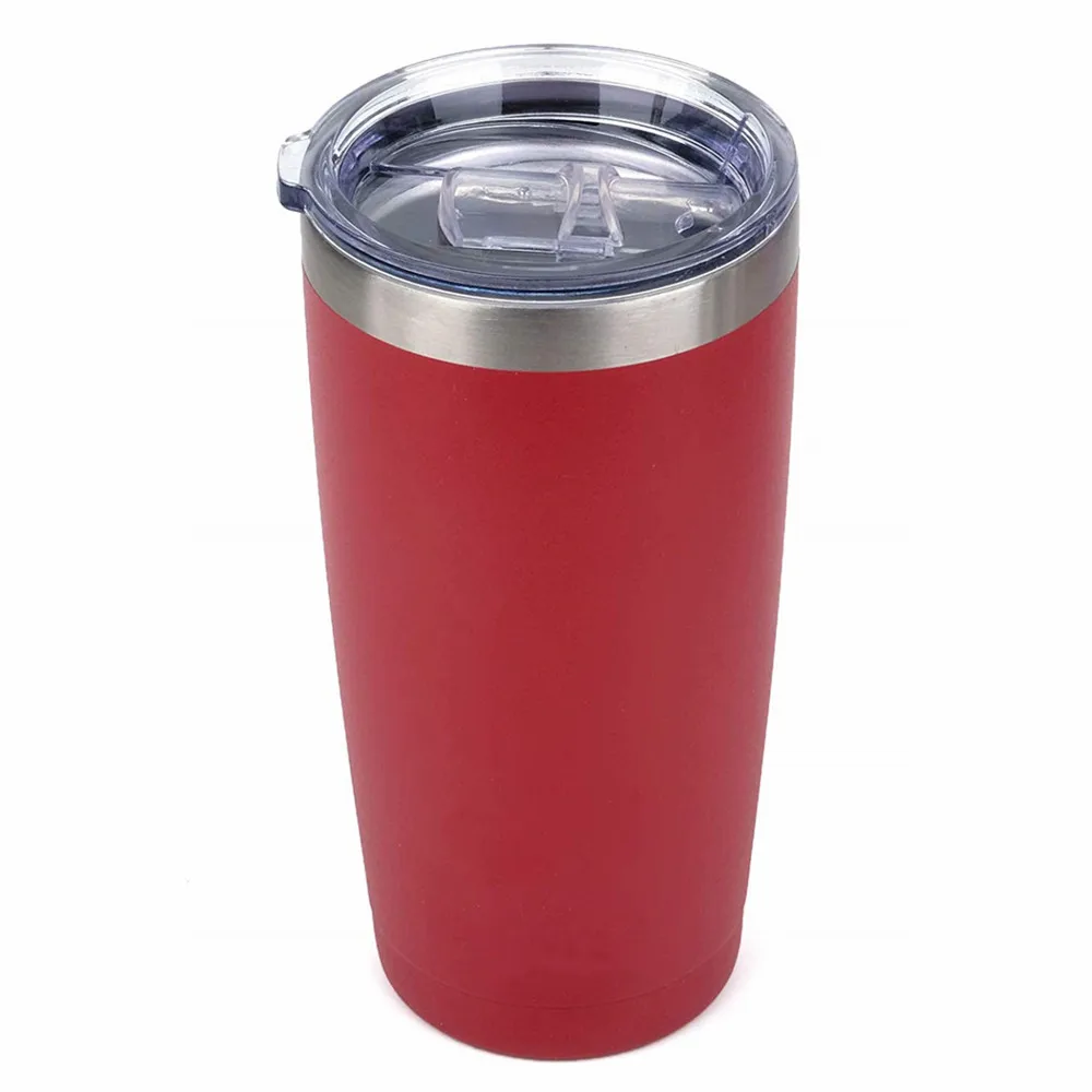Custom Logo 20oz Double Wall Stainless Steel Vacuum Insulated Coffee Travel Mug Powder Coated Regular Tumbler