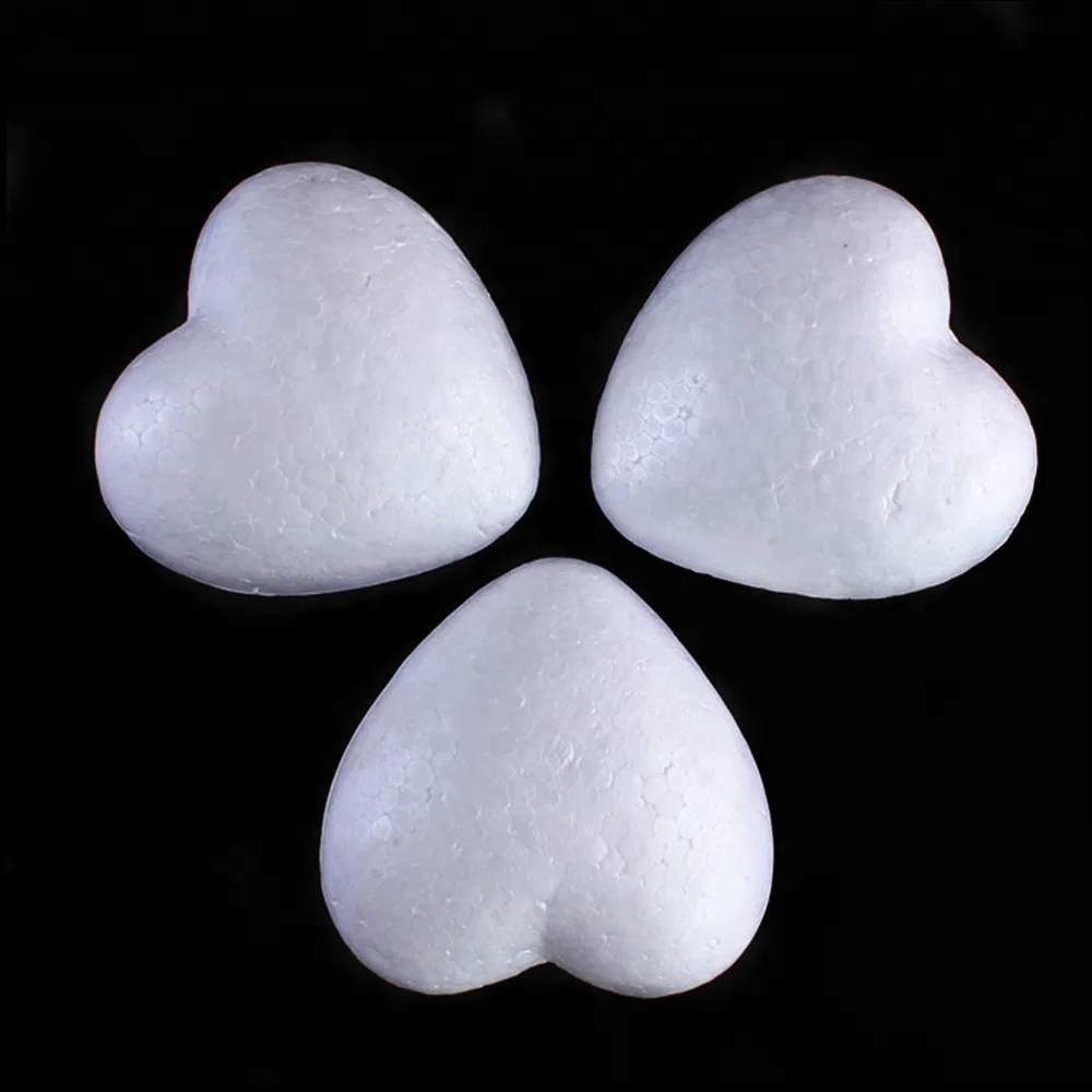 Zonfer 10pcs Polystyrene Styrofoam Decoration Mould White Heart-Shaped  Craft Foam Ball for DIY Christmas Party Decoration Ornament Gifts 5cm