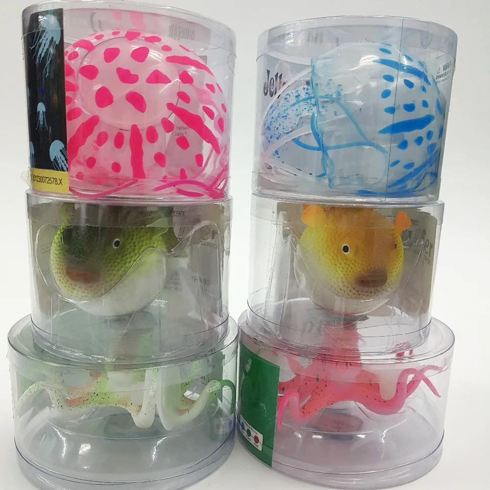 OEM Silicon Soft Realistic Octopus Floating Decorations Animal Marine Fish Sea Aquarium Ornament Fish tank Accessories