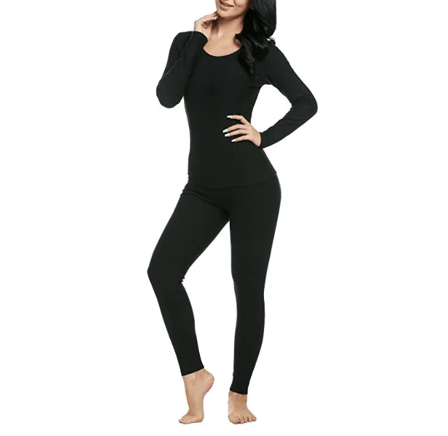 
Женский базовый слой из 100% мериносовой шерсти с круглым вырезом 