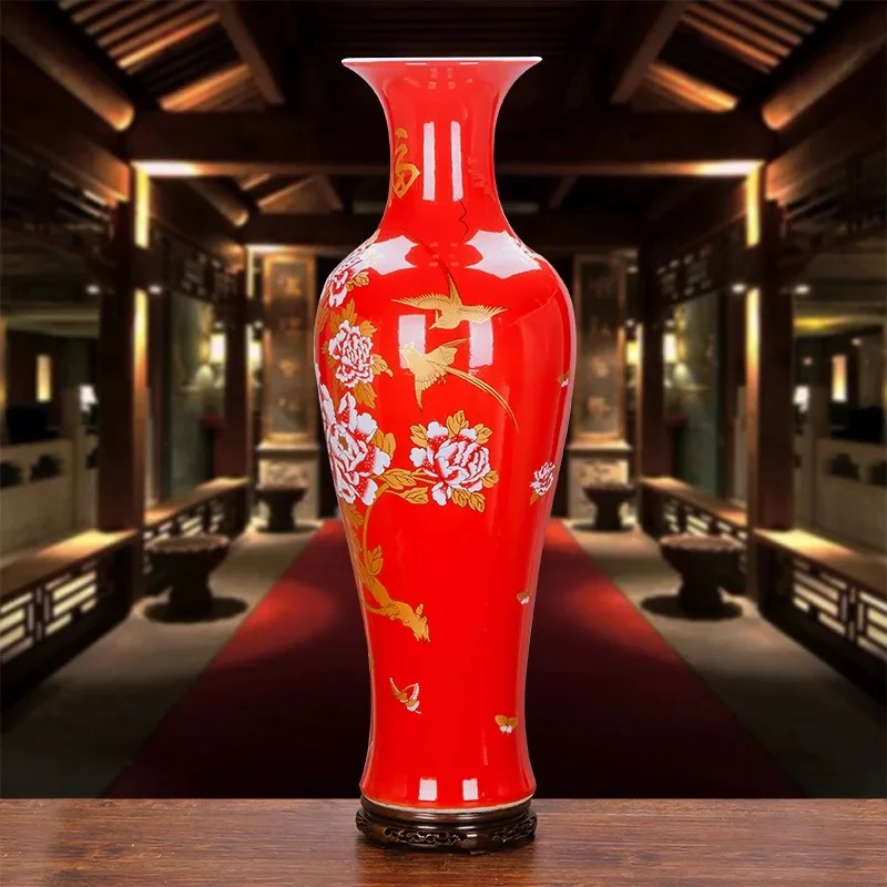 grond deuropening Onheil 1 Meter,1.2m,1.3m,1.4 M Large Red Ceramic Porcelain Red Vase - Buy Red Vase,Large  Ceramic Flower Vases,Antique Ceramic Vases Product on Alibaba.com