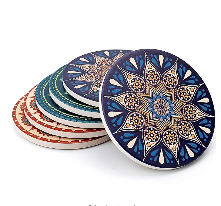 Hot Selling Absorbent Mandalas Ceramic Coaster Sublimation Blank Coaster  For Drinks - Buy Absorbent Coasters For Drinks,Mandalas Ceramic