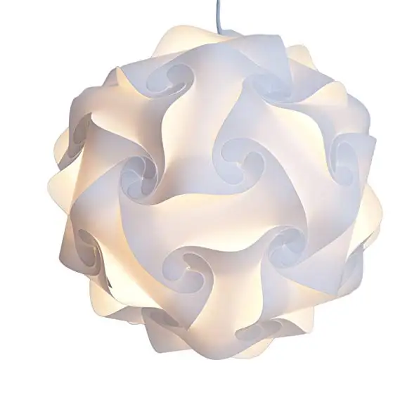 Blue, Small-25cm Lightingsky Ceiling Pendant DIY IQ Jigsaw Puzzle Lamp Shade Kit with 15 Feet Hanging Cord