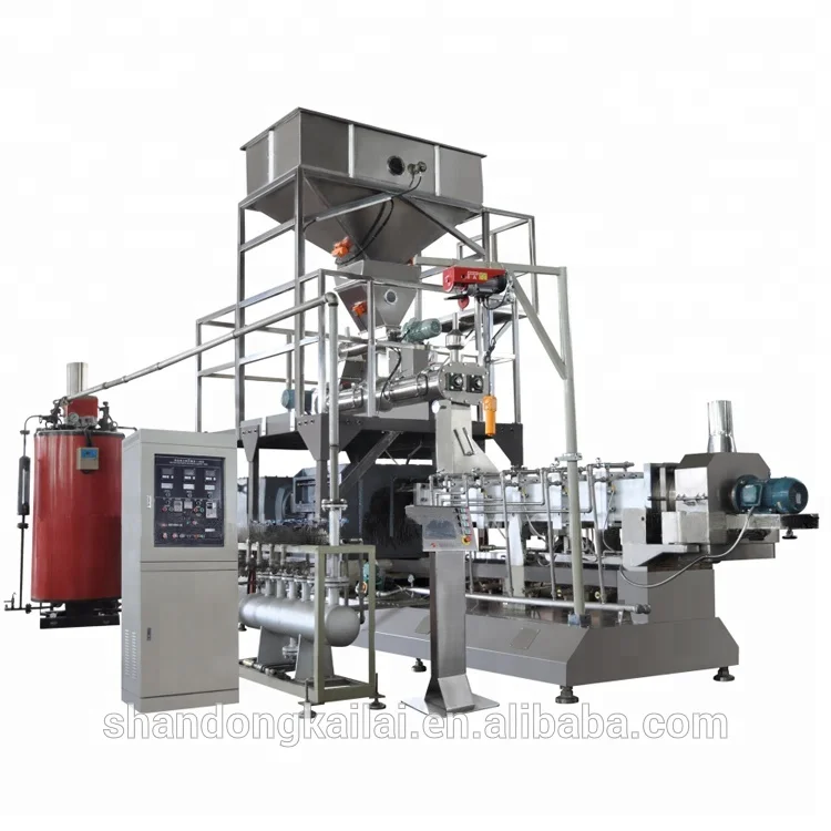 Large Output Twin Screw Extruder Pet Food Machinery Floating Fish Feed Machine Price