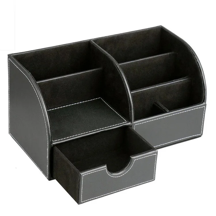 Многофункциональный настольный кожаный Органайзер с 7 отделениями