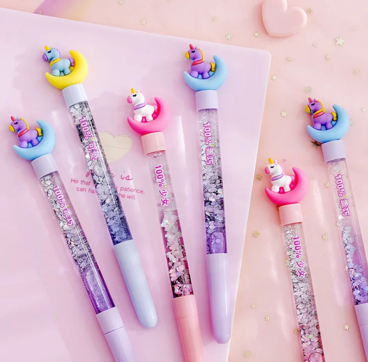 
 Корейская творческая волшебная палочка в масле, зыбучий песок, ослепляющая цветная сыпучий песок, Студенческая луна, единорог, блестящая нейтральная ручка  