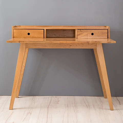 Japanese white oak solid wood desk with drawers Nordic