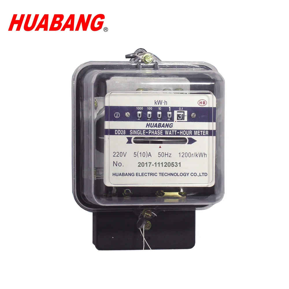 DD28 Glass Cover Single Phase Aluminum Coil Mechanical Electric Meter