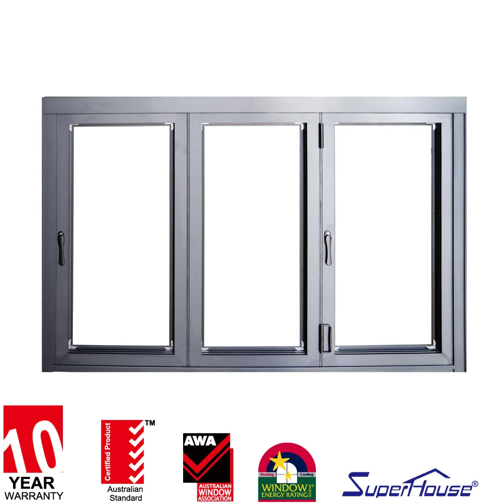 Australia Standard Aluminium Ventilated Bi-folding Windows Open Widely for Kitchen Patio