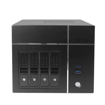 Mini ITX NAS 4-Bay PC Case in Stock Micro ATX PSU Storage Chassis Industrial Computer Accessory