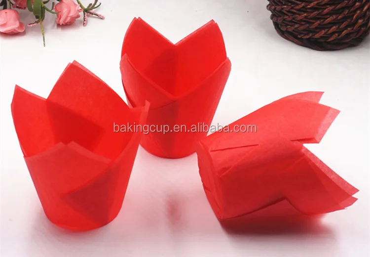 200 PCS Tulip Baking Cups With High Quality Greaseproof Paper Tulip Muffin Cup Cupcake Liners Muffin Wrappers Muffin Liners