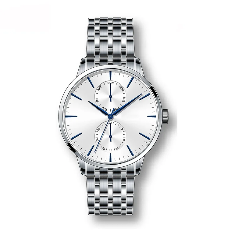 Stylish Leather Strap Chronograph Quartz Custom Watch Luxury