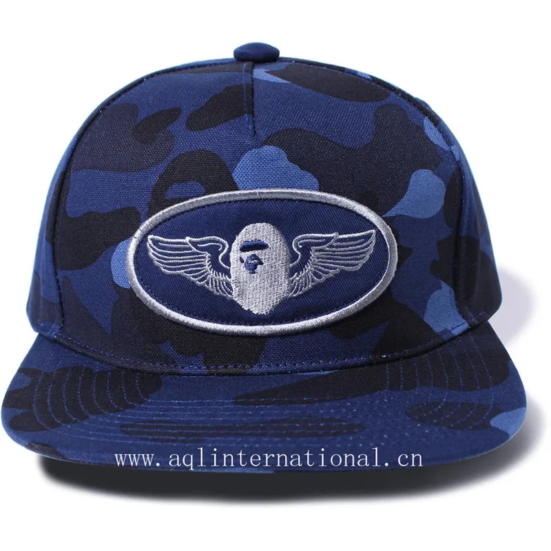 Custom Embroidered Cap Badge Snapback Hat Red Camo Hat