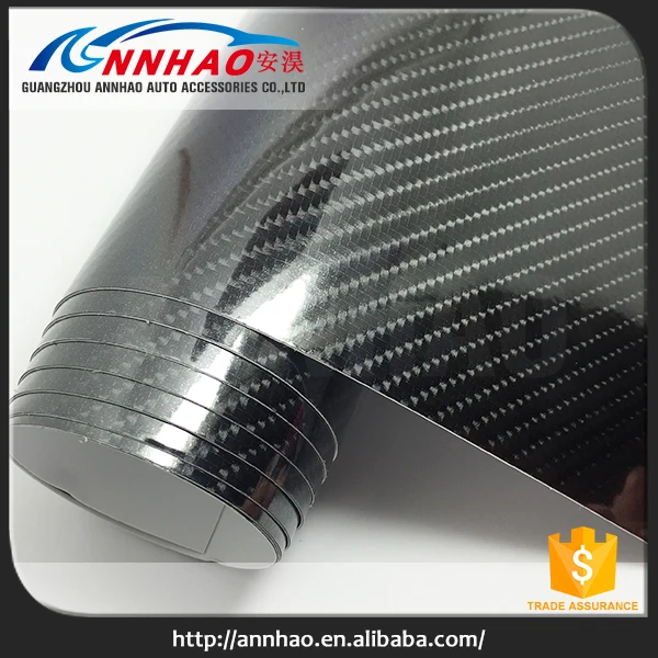 Глянцевый Черный 5D Углеродного Волокна Винил 1.52*20 М Автомобильной Автомобиль Wrap