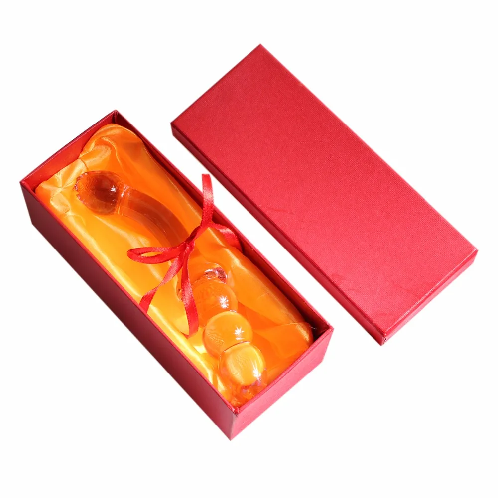 Pink Bent Glass Dildo Glass Pleasure Wand Sex Toys Anal Plug Crystal  Massage Wands With Double Plug