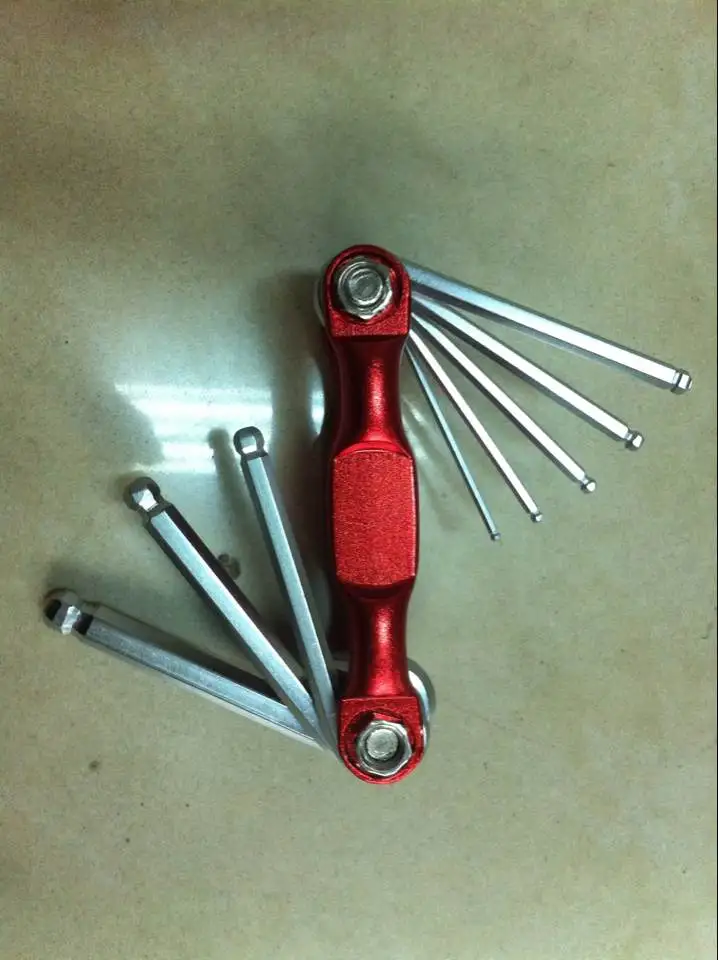 Folding Torx Hex Key 7pcs Torx Allen Key Set With Ring Star Hex Key