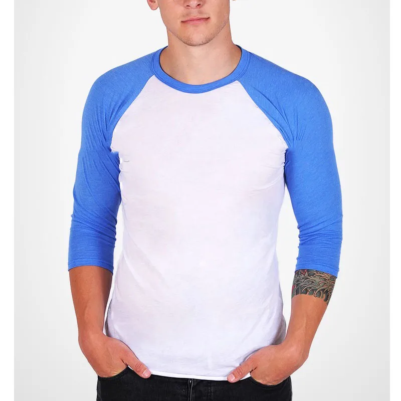 Source baseball t shirt 3/4 sleeve gym with most popular t-shirt color on m.alibaba.com