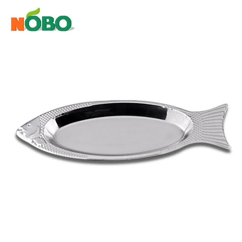 Fish Shape Magnetic Stainless Steel Serving Tray Dinner Plate