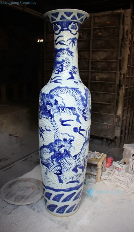 RYFJ08青と白の刻まれたドラゴンの大きなセラミック花瓶| Alibaba.com