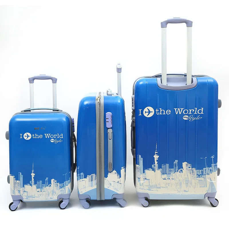 
 Дорожные чемоданы из 3 предметов ABS + PC, кожаный чемодан  