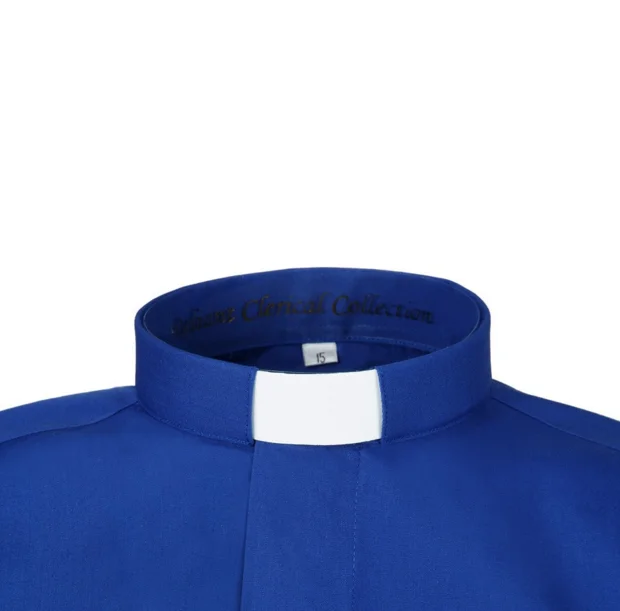 Long Sleeve PriestNew Mens PURPLE ROMAN COLLAR CLERGY SHIRT