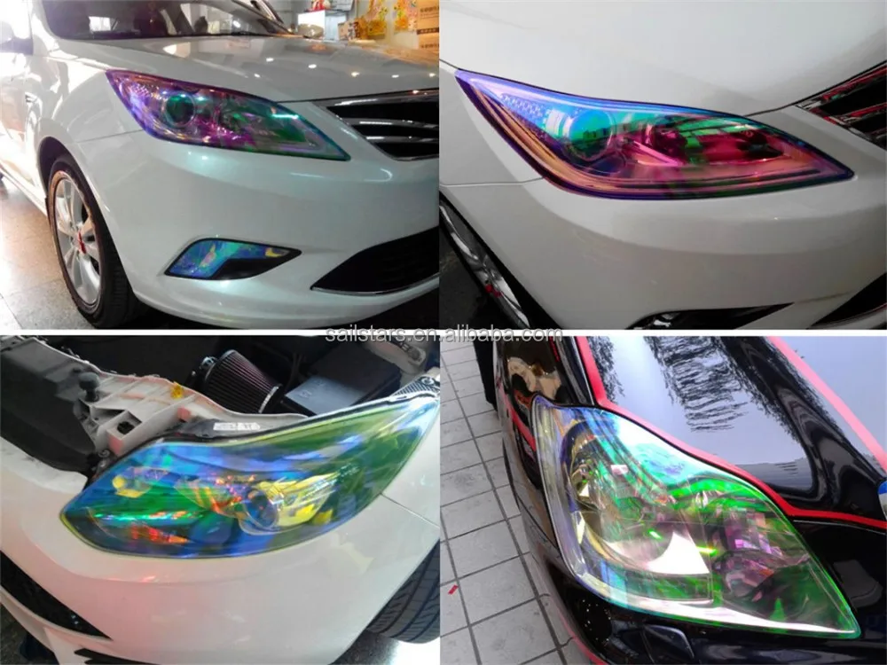 Film Teinté Caméléon TOTMOX Pour Feux Arrière Ou Phares - Auto-adhésif, Couleur Changeante, étanche - Personnalisation Voiture
