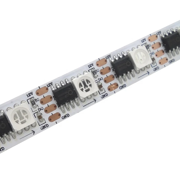Individual Dual Data Line GS8208 SPI 12 Volt 60 Pixel RGB Addressable Smart Voice Control USB Copper Landscape LED Strip