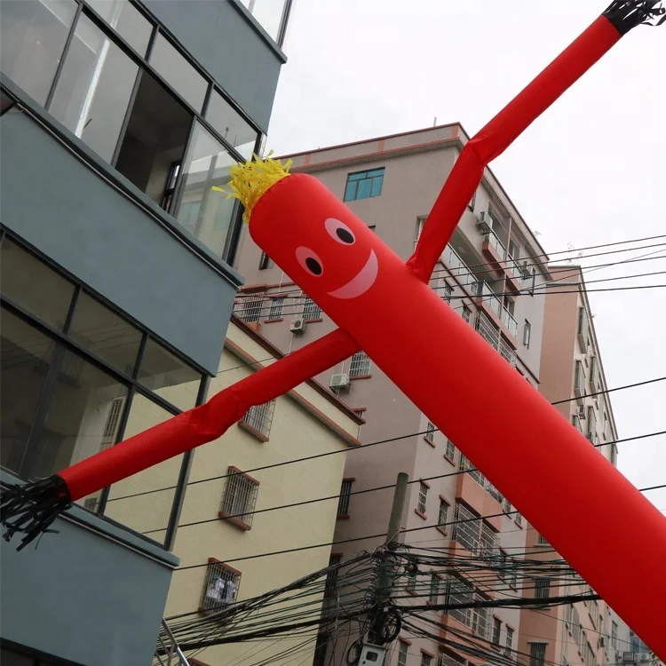Custom 6mH Red Inflatable Dummy Sky Tube Man Flame air Dancer for Commercial Advertising