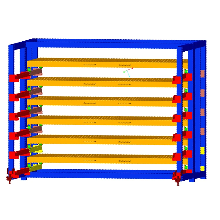 Horizontal metal sheet and moulds storage rack system with extendable drawers