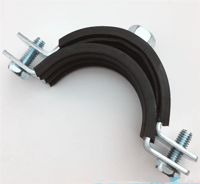 3/8 To 10 Inch Galvanized Heavy Duty Pipe Clamp With Rubber Cushion