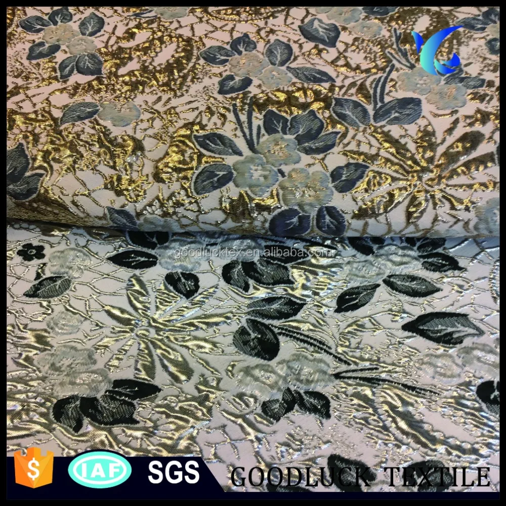 
 Жаккардовая ткань из полиэстера и нейлона с металлическим блеском  