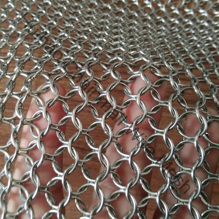 Inf-way 304L Brushed Stainless Steel Mesh Cut Resistant Chain Mail