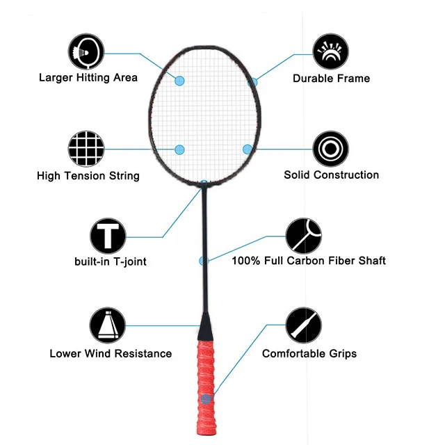 Ракетка для бадминтона из углеродного волокна на заказ ракетка профессиональная